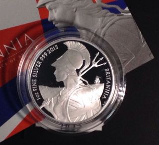 2015 Uk £2 Britannia Silver 1oz Proof Coin photo