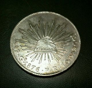 Mexico 1876 8 Reales Go Fr Guanajuato Silver Mexican Coin photo
