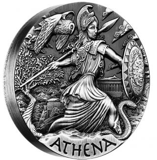 Goddess Of Olympus - Athena - 2 Oz Silver High Relief Coin photo