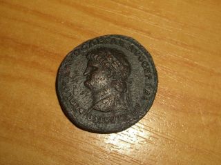 Very Rare Nero Ae Dupondius - Victory - Lugdunum 66 Ad photo