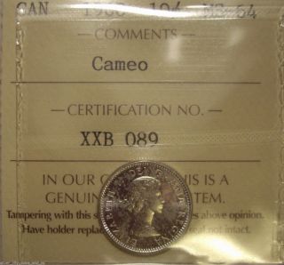 Canada Elizabeth Ii 1960 Silver Ten Cents - Iccs Ms - 64 Cameo (xxb - 089) photo