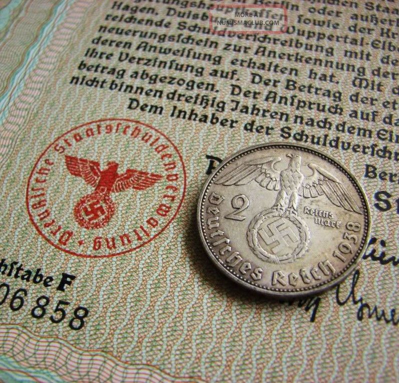 500 Reichsmark - Pre - War Nazi Era Reichsmark War Bond Wwii Swastika (cv: $59.  95) Stocks & Bonds, Scripophily photo