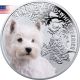 Niue 2014 1$ White Terrier Man’s Best Friends – Dogs Proof Silver Coin Australia & Oceania photo 1