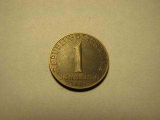 1981 Austria 1 Schilling Coin photo
