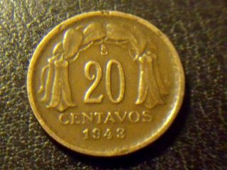 Chile 20 Centavos,  1943 - Great Coin - photo