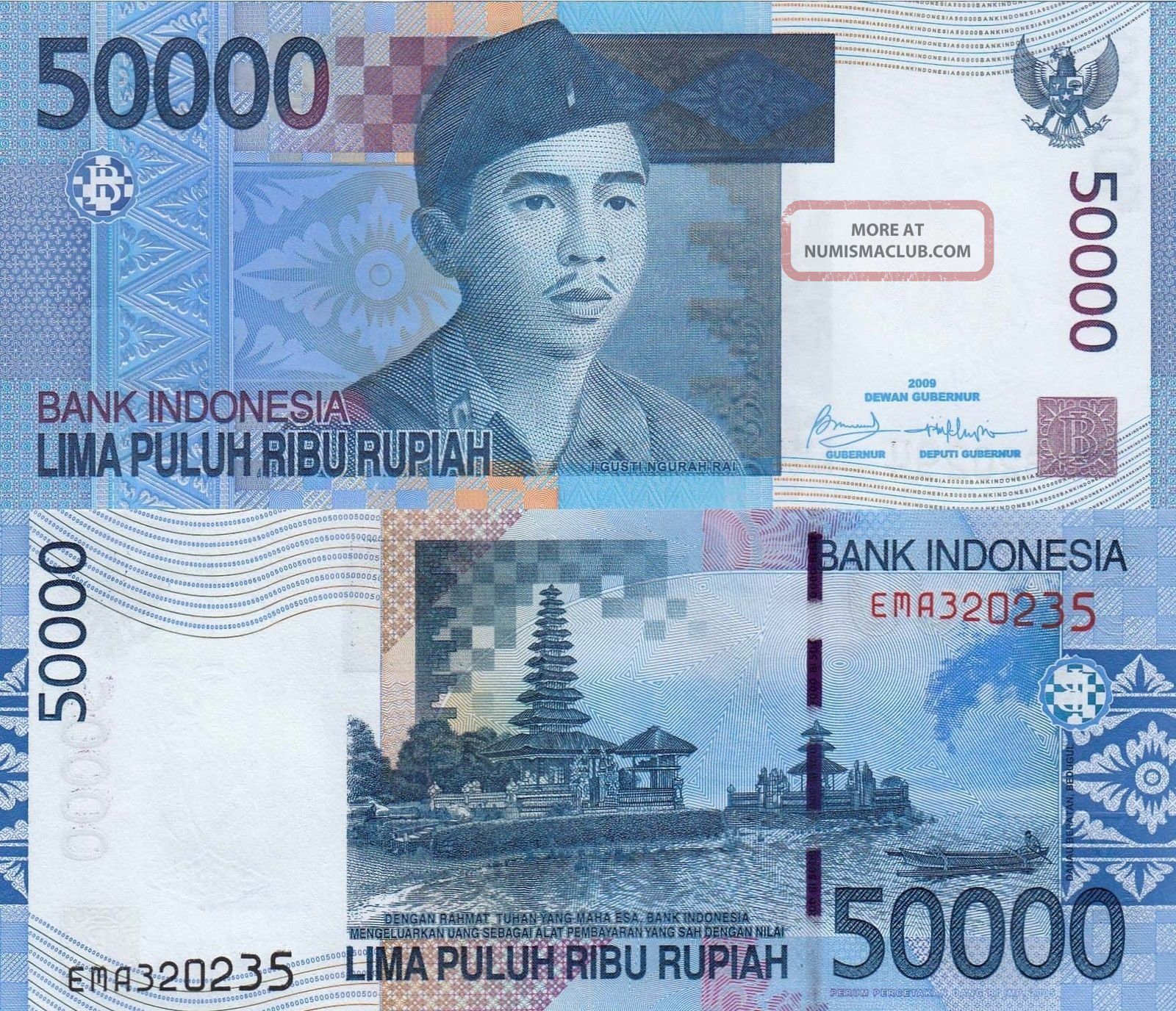 Indonesia 50000 Rupiah 2009 Pagodas On Beratan Lake In Bali pnew indonesia-50000-rupiah-2009-pagodas-on-beratan-lake-in-bali-pnew