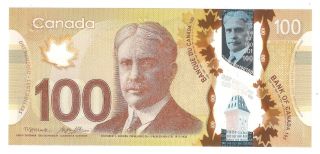 2011 Canada Polymer Plastic Note $100 Prefix Fkn8555886 Gunc photo