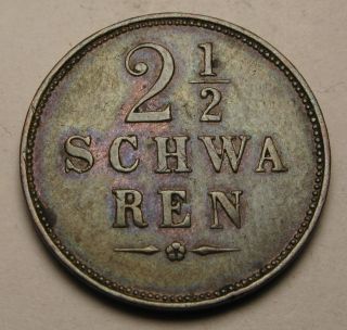 Bremen (german City) 2 - 1/2 Schwaren 1866 - Copper - Xf 1160 photo
