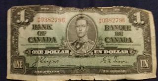 1937 Canadian $1 Bill photo