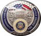 Barak Obama Enameled Pewter Scalloped Challenge Coin Exonumia photo 1