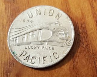1934 Union Pacific/pullman Car Mfg/ Alcoa Aluminum Lucky Piece Discoloration photo
