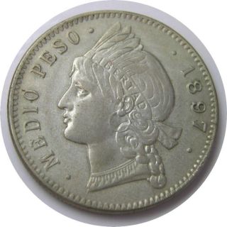Elf Dominican Republic Half Peso 1897 Philadelphia photo