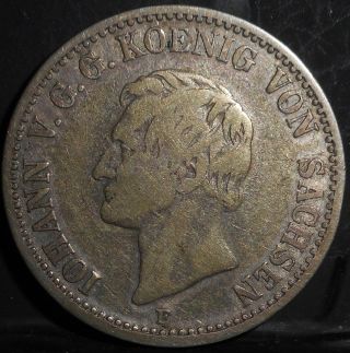 1858 F German States,  Bavaria,  Ein Thaler Silver Coin,  Toned. photo