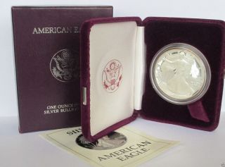 1987 - S American Eagle One Ounce Silver Proof Coin W/ & Ogp photo