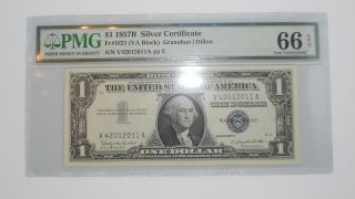 1957 - B Gem Uncirculated $1 Silver Certificate Graded 66 Epq By Pmg photo