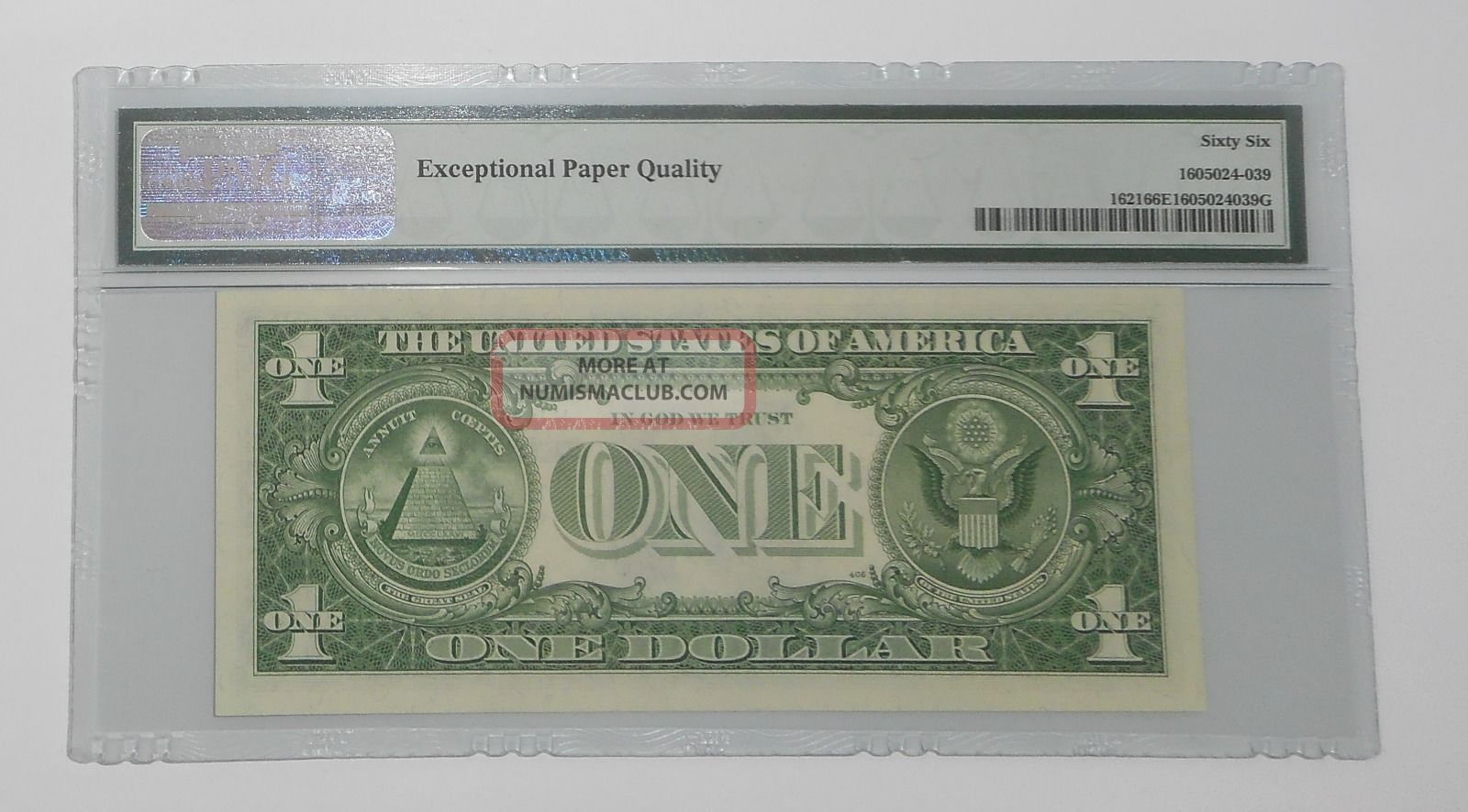1957 B Gem Uncirculated $1 Silver Certificate Graded 66 Epq By Pmg
