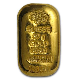 50 Gram Gold Bar - Pamp Suisse (cast,  W/assay) - Sku 75518 photo