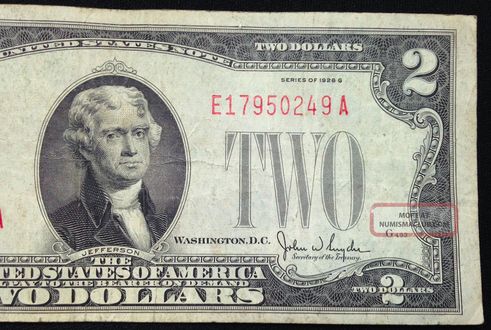 1928 G 2 Two Dollar Bill Us Currency Note, Circulated, 1928g, Very