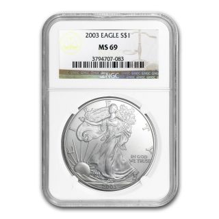 2003 Silver American Eagle Coin - Ms - 69 Ngc - Sku 4851 photo
