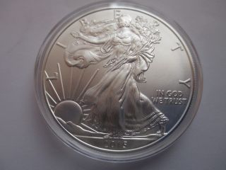 2015 American Silver Eagle Gem Bu 1 Troy Ounce.  999 Fine Silver In Airtite photo