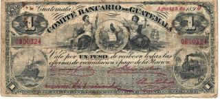 1899 Comite Bancario De Guatemala - Guatemala 1 Peso - Pick: 191 photo