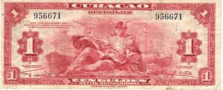 1942 Curacao Muntbiljetten - Curacao 1 Gulden In Fine Pick: 35 photo
