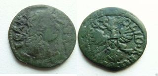 Poland Medieval Copper Coin Solidus 1664y.  (b748) photo