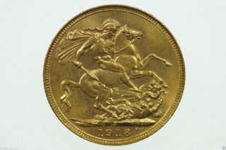 1918 Sydney Gold Full Sovereign George V In Extremely Fine photo