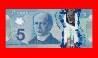 Canada $5 - 2013 Macklem/poloz - - Hbw - - Polymer Uncirculated photo