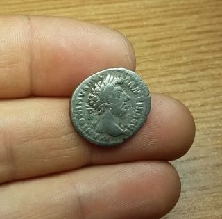 Antique Coin Silver Marcus Aurelius Roman Denarius 161 - 180 A.  D 0107 photo