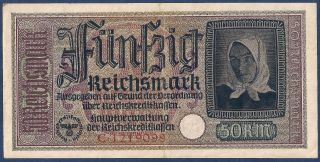 1940 - 1945 50 Reichsmark Wwii Nazi Germany Vintage Paper Money Note Old Rare 1pcs photo