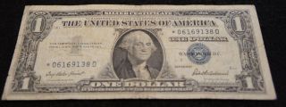 1957 1 Dollar Silver Certificate Note In Star Note Old Note photo