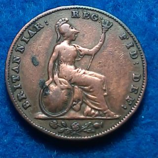 1846 Great Britain Copper Farthing - Victoria - Britanniar: Reg: Fid: Def: photo