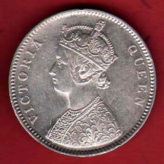 British India - 1862 - Vict.  Queen - One Rupee - Rare Silver Coin U - 15 photo