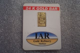 1 Gram 24 Karat Solid Gold Bar.  In Ingot Card 181571 Not Suisse photo