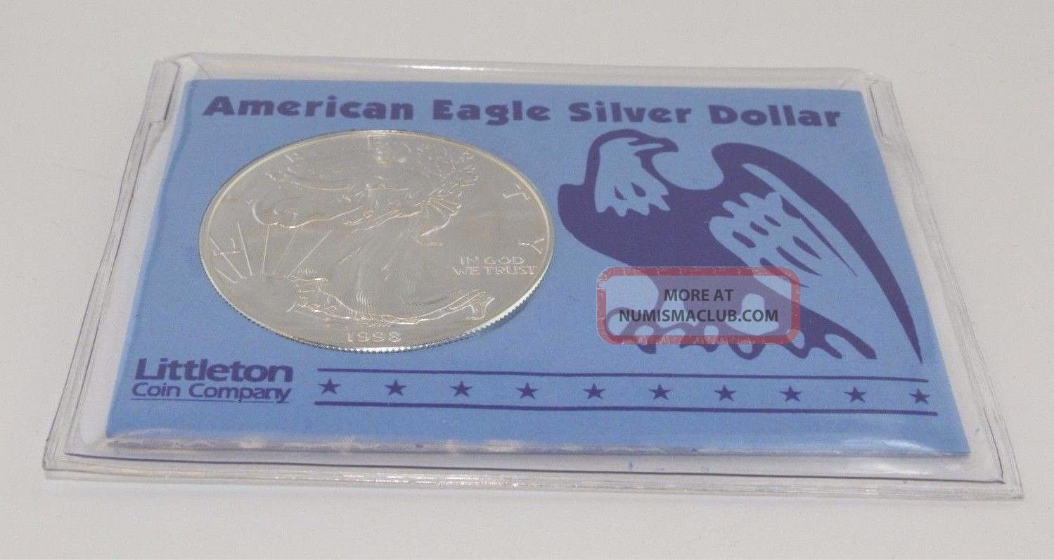 1998 American Eagle Silver Dollar 1 Oz 999 Littleton Coin Company C687 1998-american-eagle-silver-dollar-1-oz-999-littleton-coin-company-c687