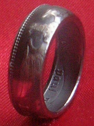 Dark Coin Ring Silver Size 10 Wwii Jewellery Eagle Hindenburg 3rd Reich 5 Mark photo