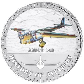 History Of Aviation Proof Silver Coin 5000 Francs Burundi Amiot 143 photo