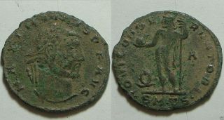 Rare Roman Coin/maximinus Daia 312 Jupiter Scepter Victory Globe Wreath photo