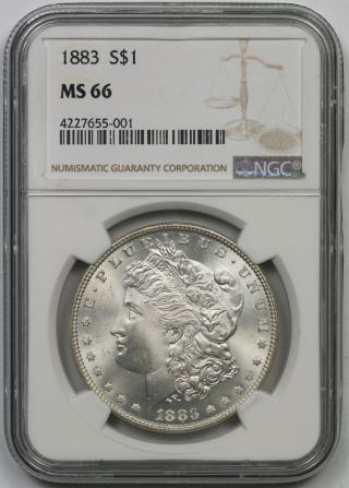 1883 Morgan Dollar $1 Ms 66 Ngc photo