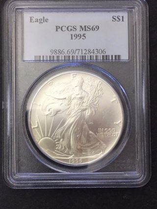 1995 Silver American Eagle (pcgs Ms - 69) photo