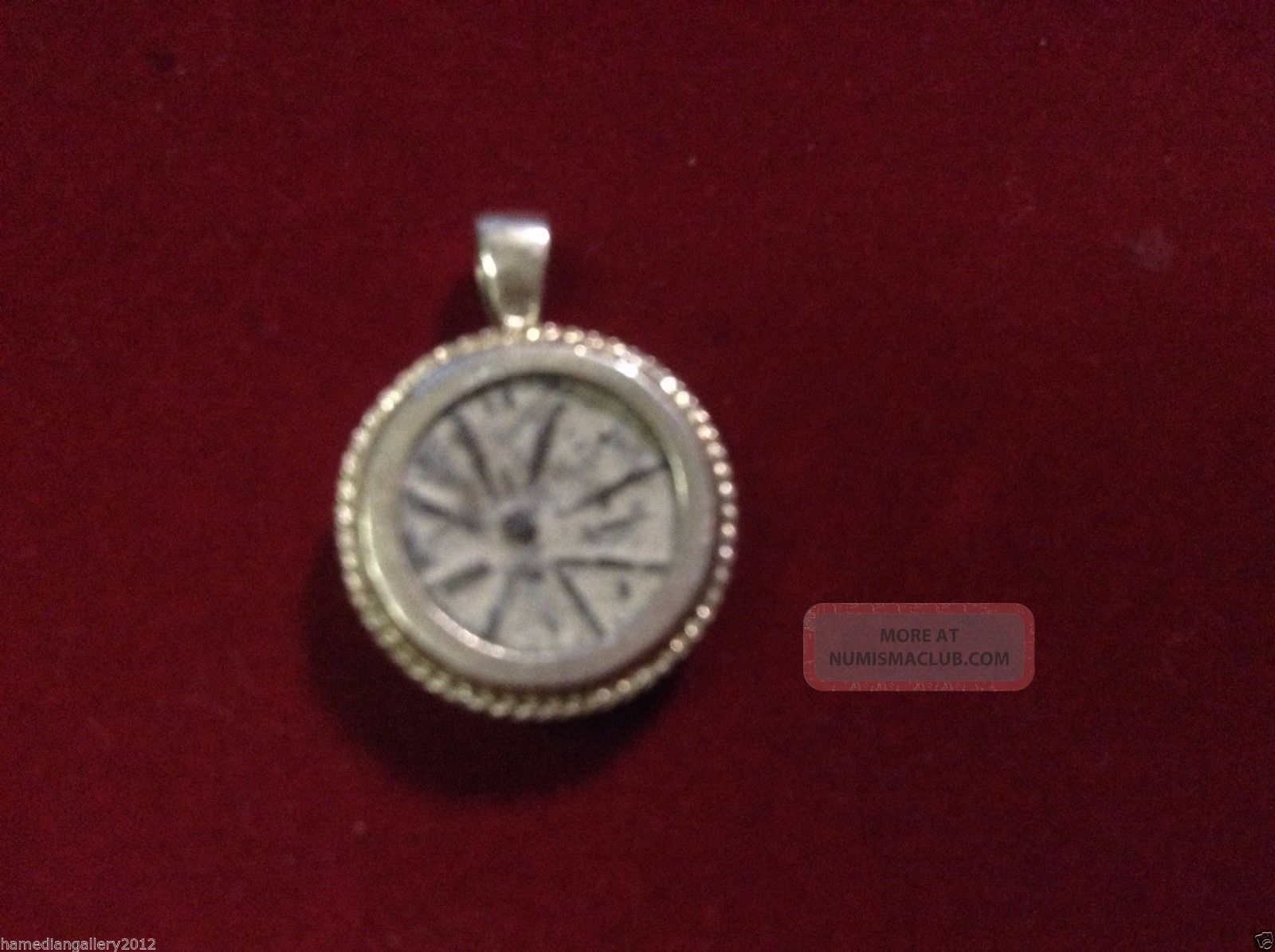 Biblical Widows Mite Coin In Sterling Silver Pendant,  Vintage Holy Land Jewelry Coins: Ancient photo