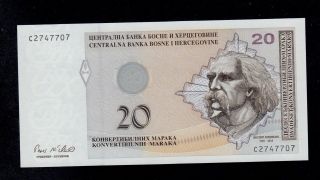Bosnia 20 Convertible Maraka (1998) C Pick 66 Unc -.  Banknote. photo