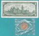 The Canada One Dollar Banknote 1967.  Date & Token 1967 & Stamps Card 1. Canada photo 2
