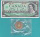 The Canada One Dollar Banknote 1967.  Date & Token 1967 & Stamps Card 2. Canada photo 1