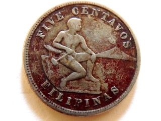1926 Philippines 5 Centavo Coin photo