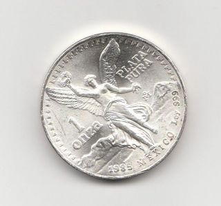 Mexico 1985 1 Oz Silver Mexican Onza Libertad Legend On Coin Edge Low Mintage Xf photo