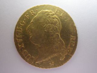 Gold France Louis Xvi 1789 Key Date Lille 7.  61 Louis Aux écus Accolés photo
