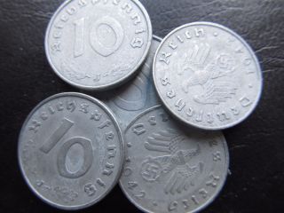 10 Reichspfennig 1942 J.  Nazi German Coin.  Km 101.  Wwii.  P1861 photo