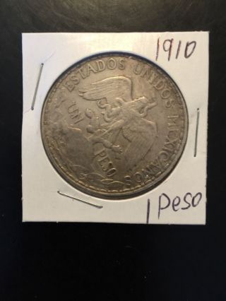 Mexico 1910 1 Peso Caballito Silver Crown Xf photo